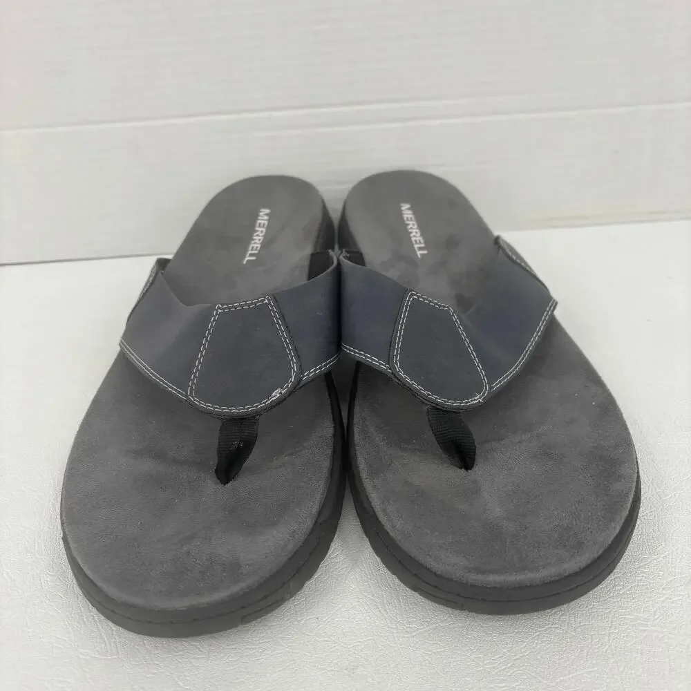 Merrell Flip Flop Sandals Gray‎ Mens Size 14 Comfort Thong Toe Post